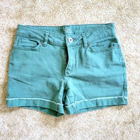 Time and Tru Pants - Green Denim mini shorts
